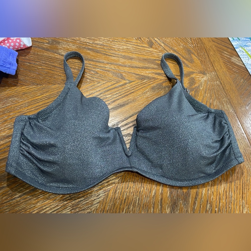 Target shimmer gray bikini top
